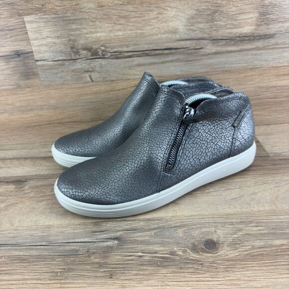 ECCO Soft 7 Low Bootie Women 37 Brown Metallic Crackle Zip Sneaker Comfo… - Picture 7 of 8